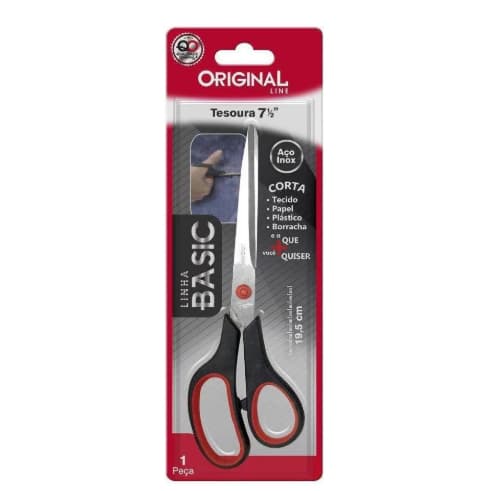 Tesoura 19,4 cm 7 1/2 Linha Color Original Line Aço Inox Multiuso