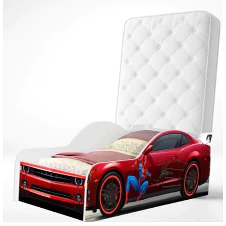 Cama Carro Infantil Homem Aranha Vermelha Montessoriana Com Colchão Herói Spider Man Quarto Kids