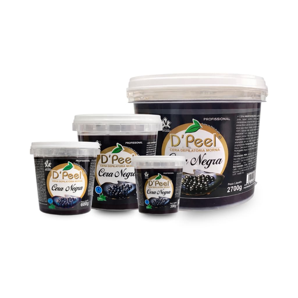 Cera Depilatória Hidrossolúvel D'peel Morna Dpell Negra Carvão Profissional