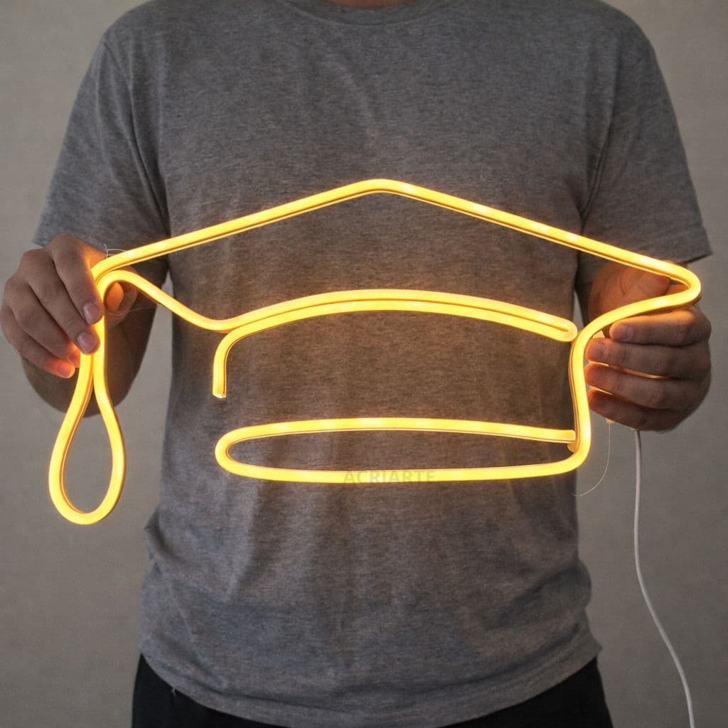 Capelo para Formatura em LED DOURADO, Decoração Elegante