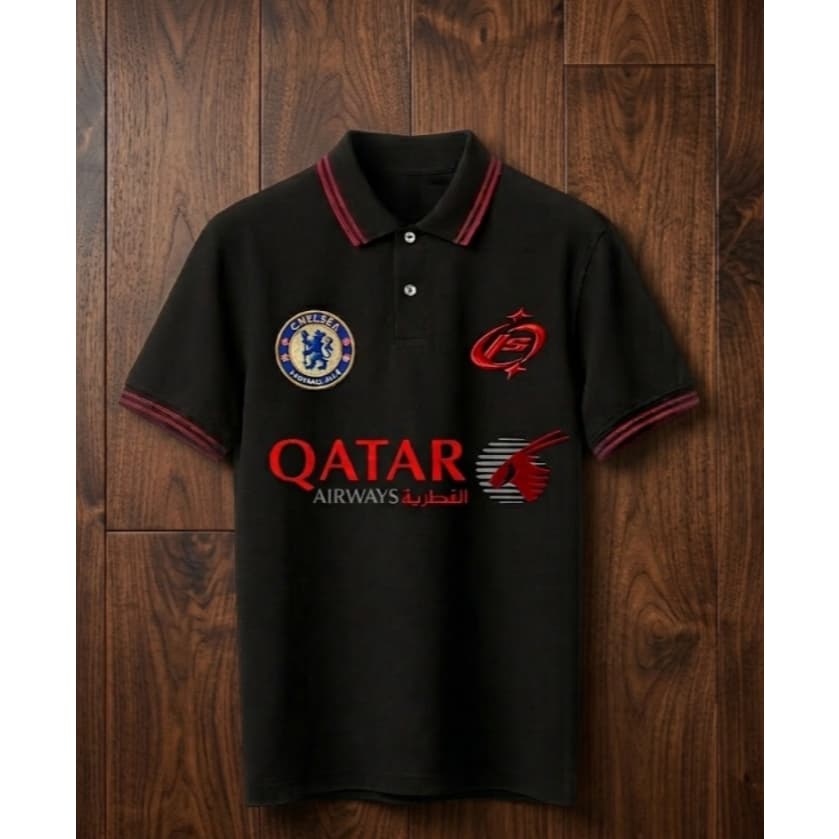 Camisa Gola Polo com detalhe vermelho C.H.E.L.S.E.A em Algodão