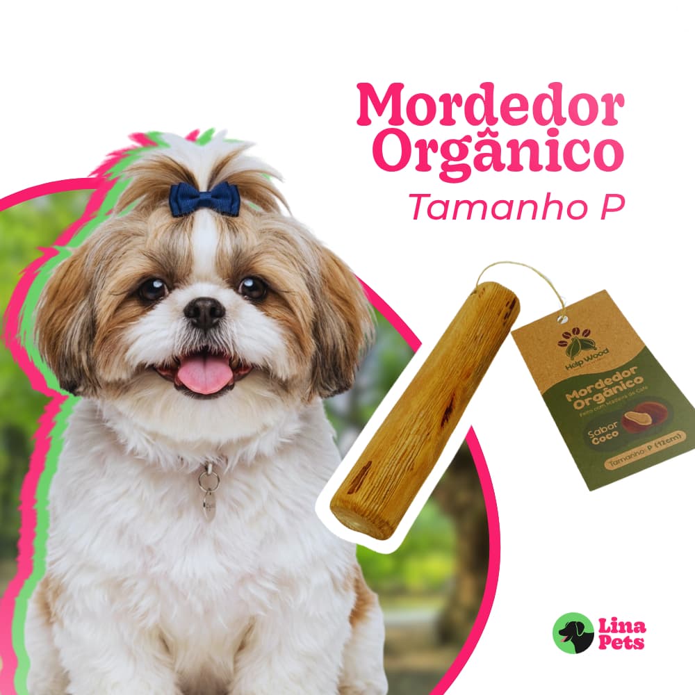 MORDEDOR PARA CACHORRO PRODUTO NATURAL RUSTICO MADEIRA DE CAFE SABOR CÔCO TAM.P  13X2A3CM BRINQUEDO PET