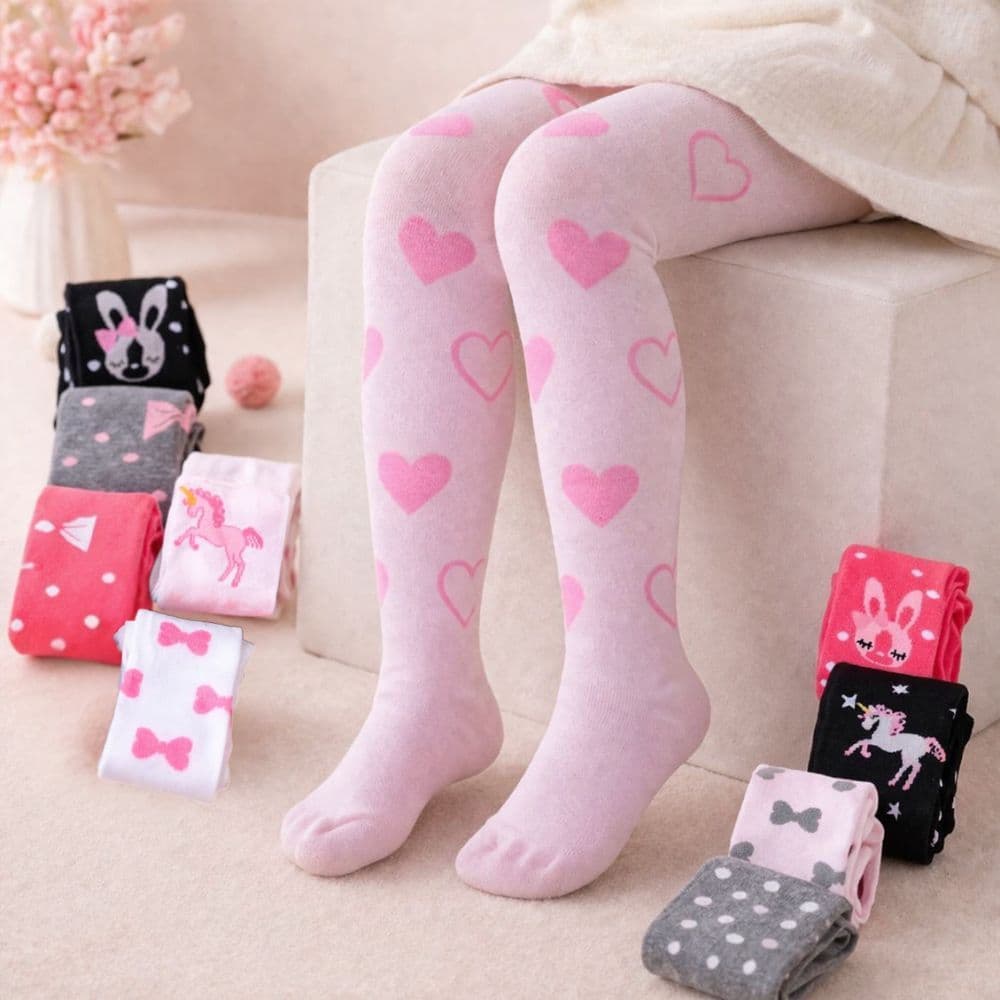Meia Calça Infantil Feminina Menina Estampada e Lisa Grossa Inverno