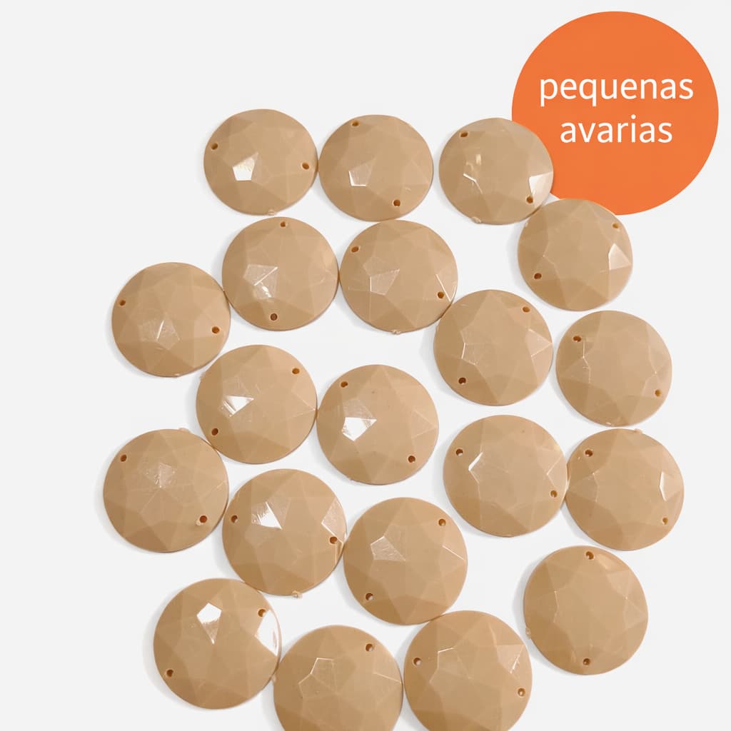 Kit 20 Chaton Octogonal Dourado com Furos – Para Costura | Pequenas Avarias | Alta Qualidade