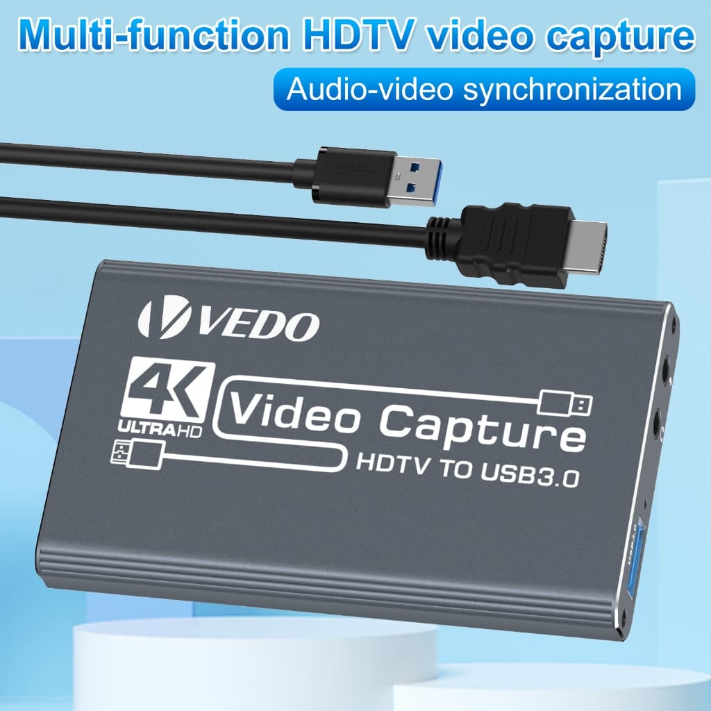 VEDO Placa De Captura HDMI 4K 60fps Para Câmera Filmadora Streaming De Jogos