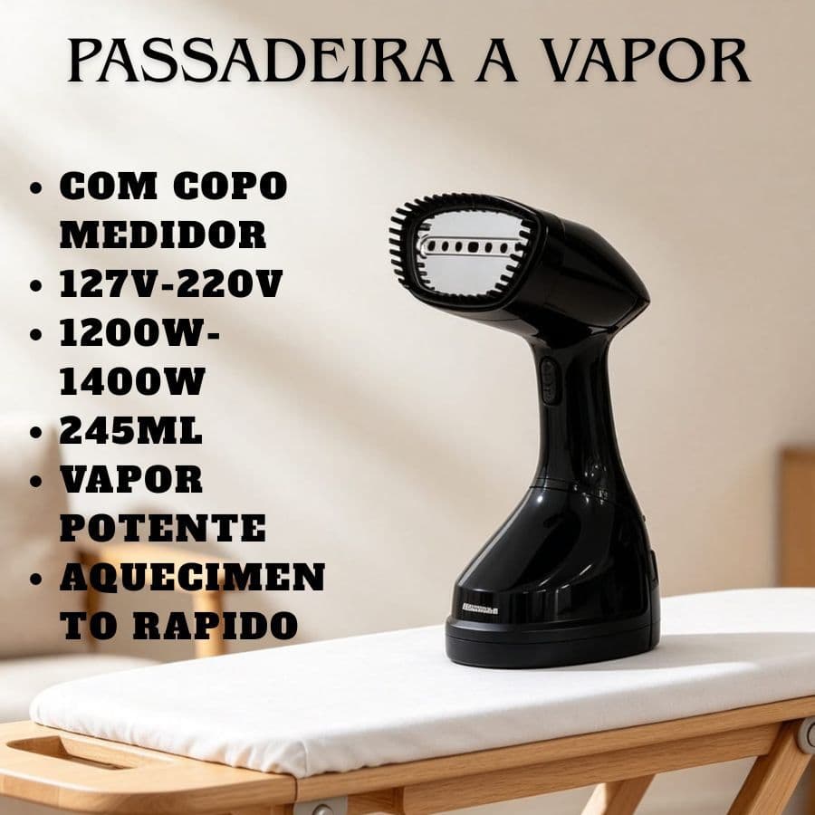Passadeira A Vapor 220V E 127V Com 7 Saídas De Vapor Desamassa E Higieniza Vapor Potente Pratica