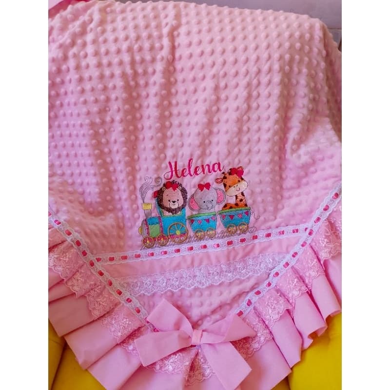 Mantilha para bebê forrada menina e menino