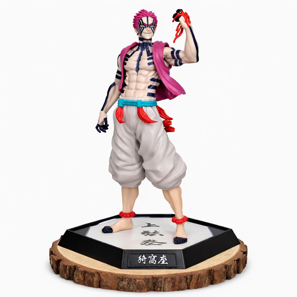 Action Figure Akaza Demon Slayer 30cm Lua Superior 3 Kimetsu no Yaiba Estátua Colecionável