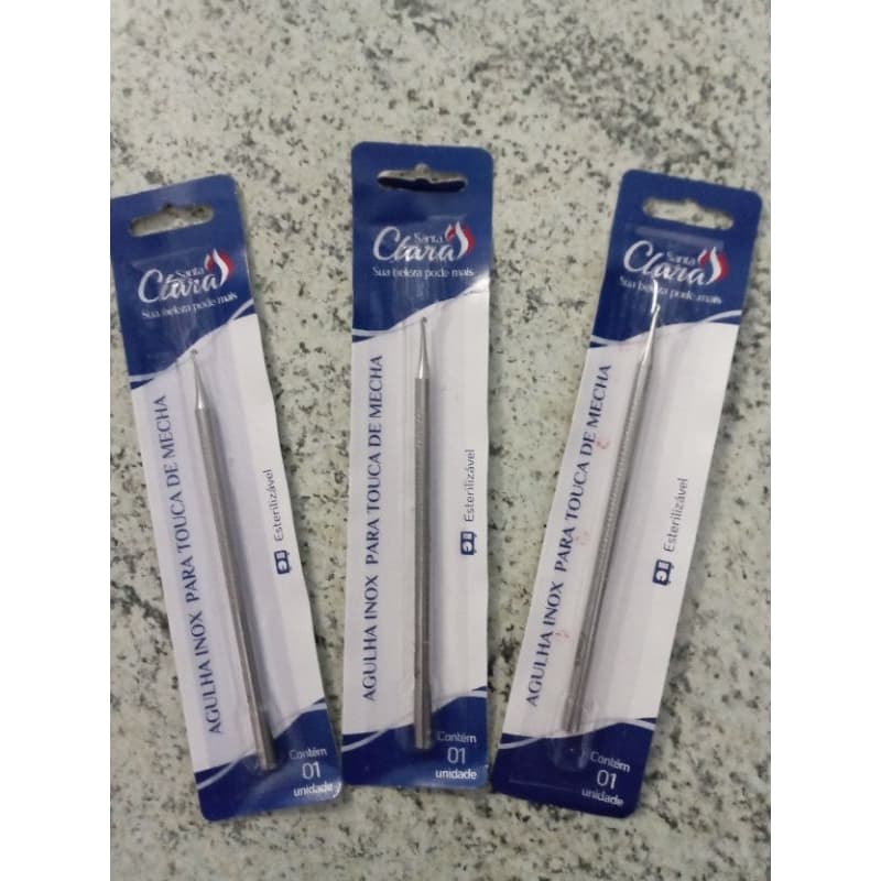 KIT COM 3 AGULHAS INOX PARA REFLEXO, "SANTA CLARA".