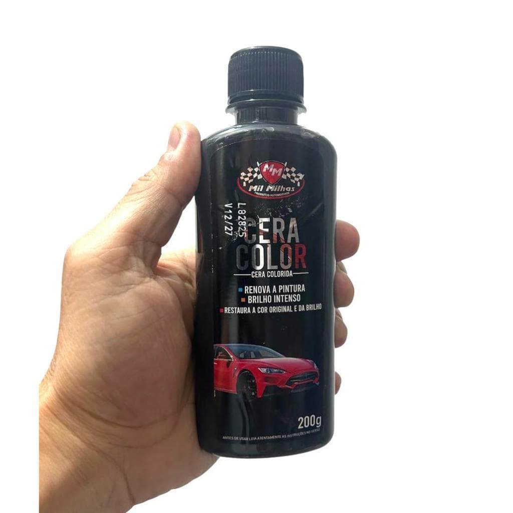 Cera Polidora Automotiva com Silicone e Carnaúba PRETA para Carros e Motos - Mil Milhas