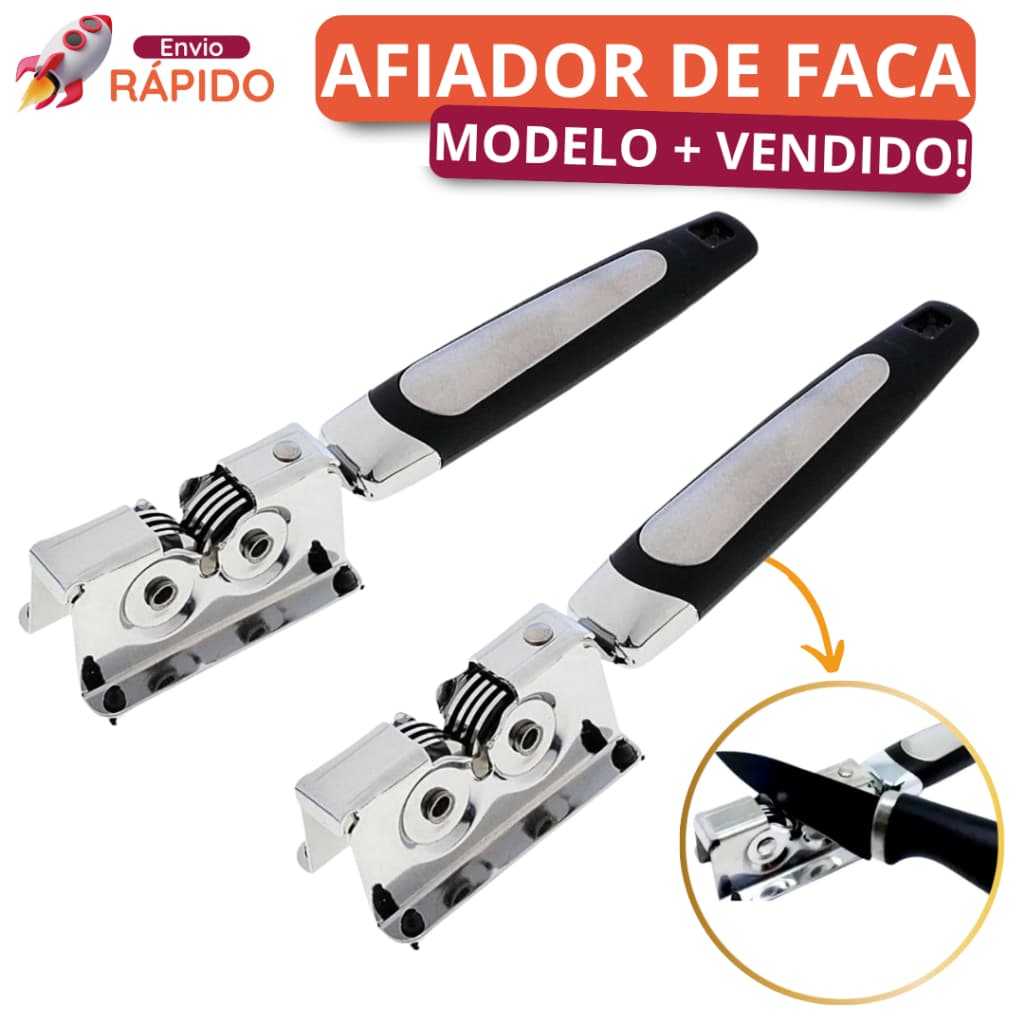 Afiador de Facas Kit 3/2/1 Amolador Profissional Aço inox Para Facas e Tesouras Afiar Facas Prático