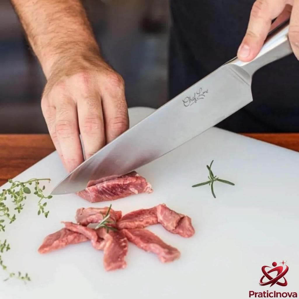 Faca Chef 8 Pol Inox Profissional Cozinha - Ultracorte Prateado Chef line 1536