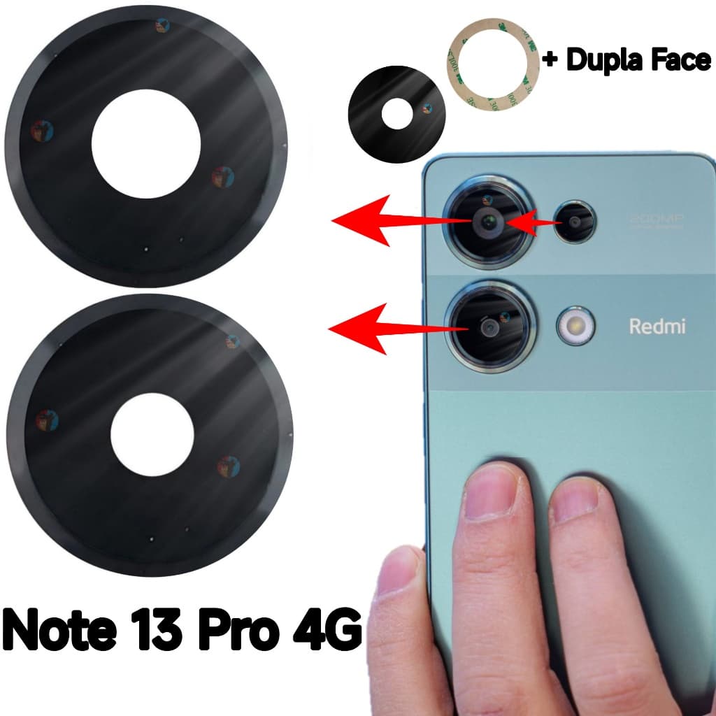 Lente Da Câmera Para Redmi Note 13 Pro 4g Vidro da Câmera Traseiro