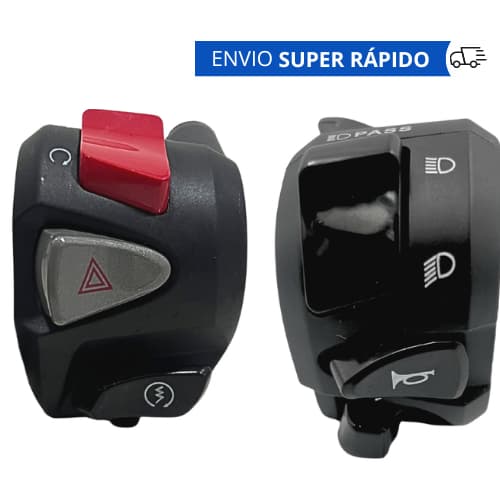 Kit Punho De Partida Cb 500 + Punho Chave de Luz Xre 300 Com Lampejador Pisca Alerta Cg Titan Fan Cb Start 150 Plug 160