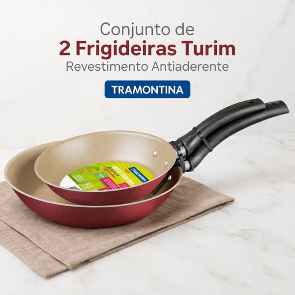 Jogo de Frigideiras Tramontina Starflon Max 3 Peças Antiaderente – Preto com Cabo Antitérmico e Fácil Limpeza