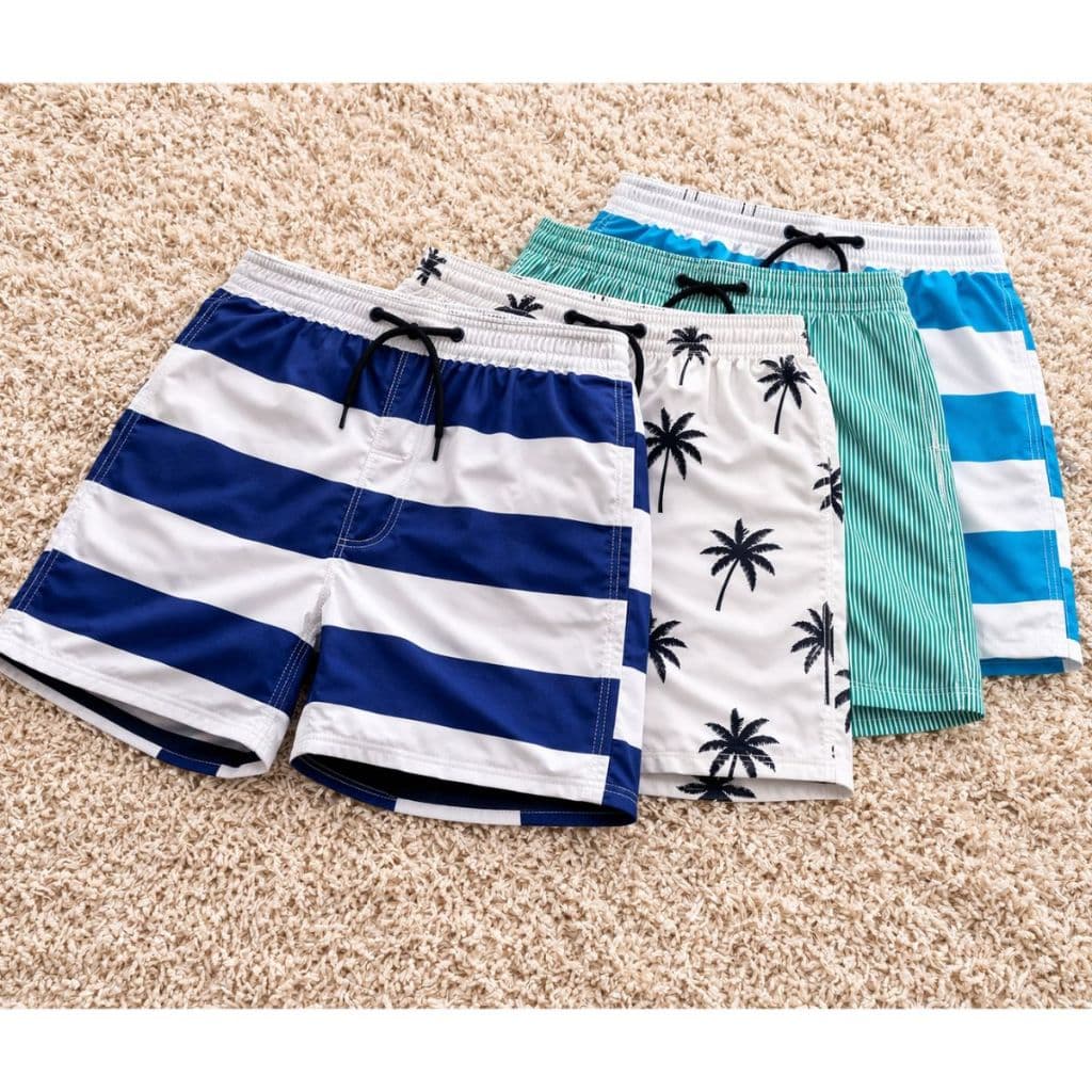 Kit 4 Shorts Poliéster Menino Infantil Juvenil Estampas Sortidas  06 A 16 Anos