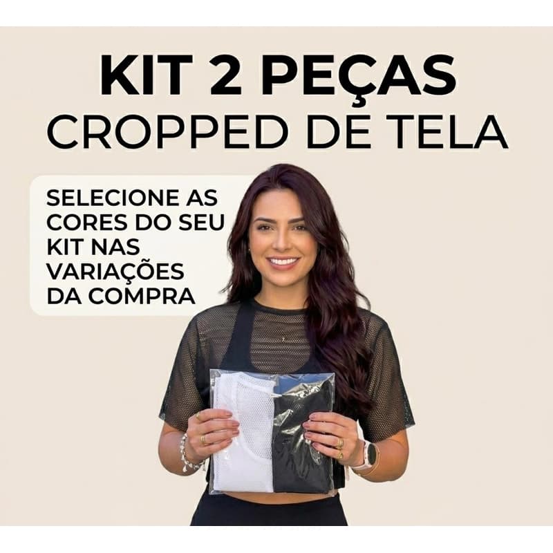 KIT 2 CROPPED BLUSA FEMININA TELA TULE ARRASTÃO TRANSPARENTE  ACADEMIA FITNESS TREINO SOBREPOSIÇÃO