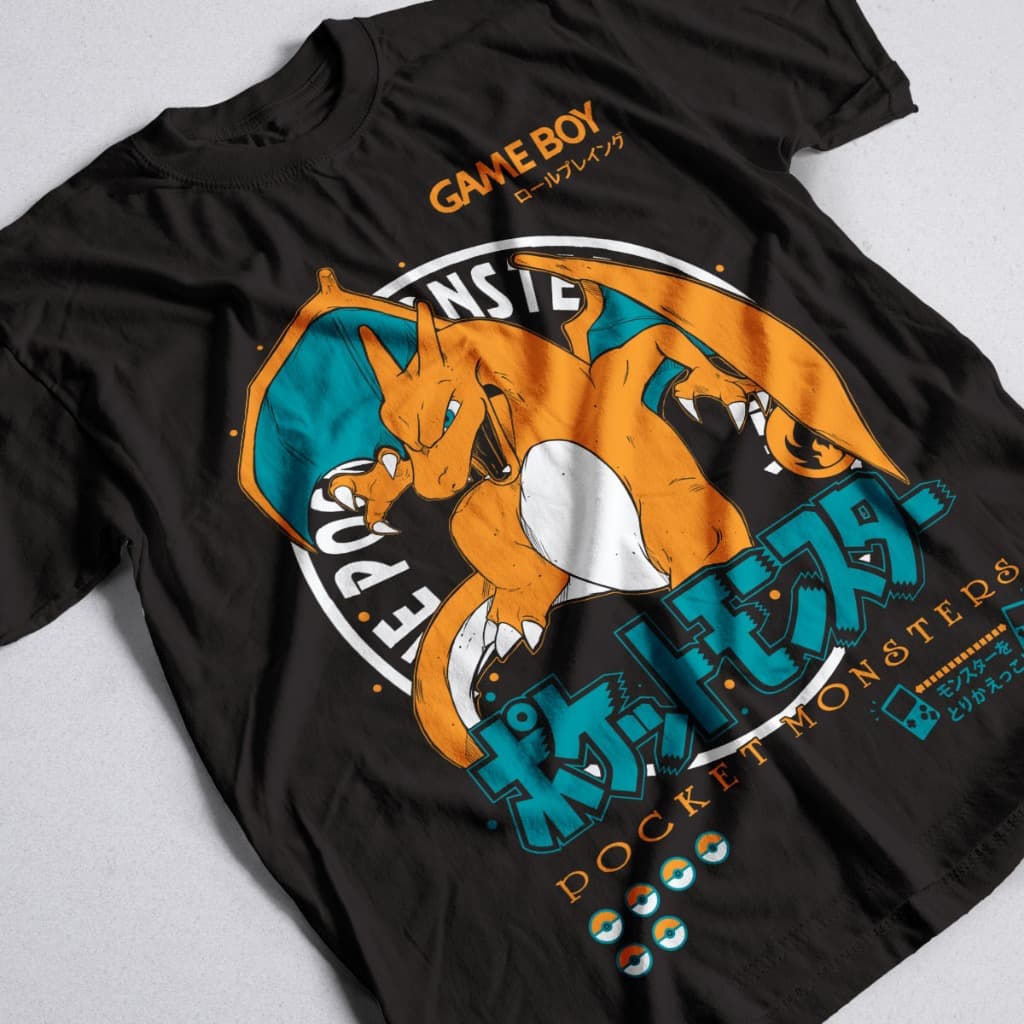 Camisa Charizard Anime Pokemon Camiseta Unissex 100% Algodão