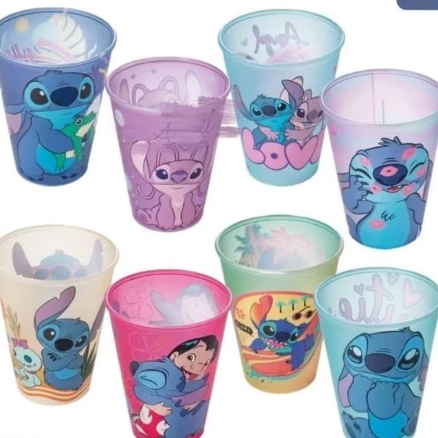 Copos Stitch e Angel Infantil | Kit Promocional Colorido | Perfeito para Crianças