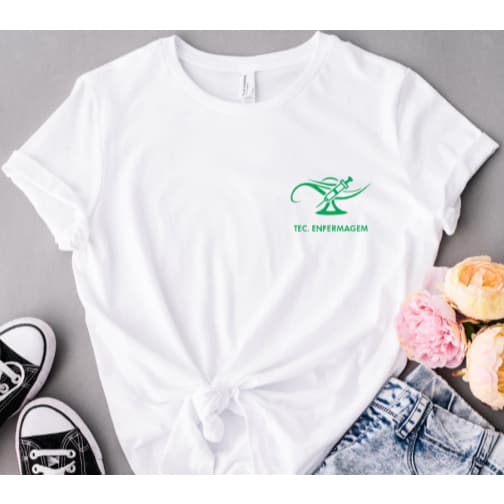 Camiseta Feminina Estampada Técnico em Enfermagem Algodão Premium Casual