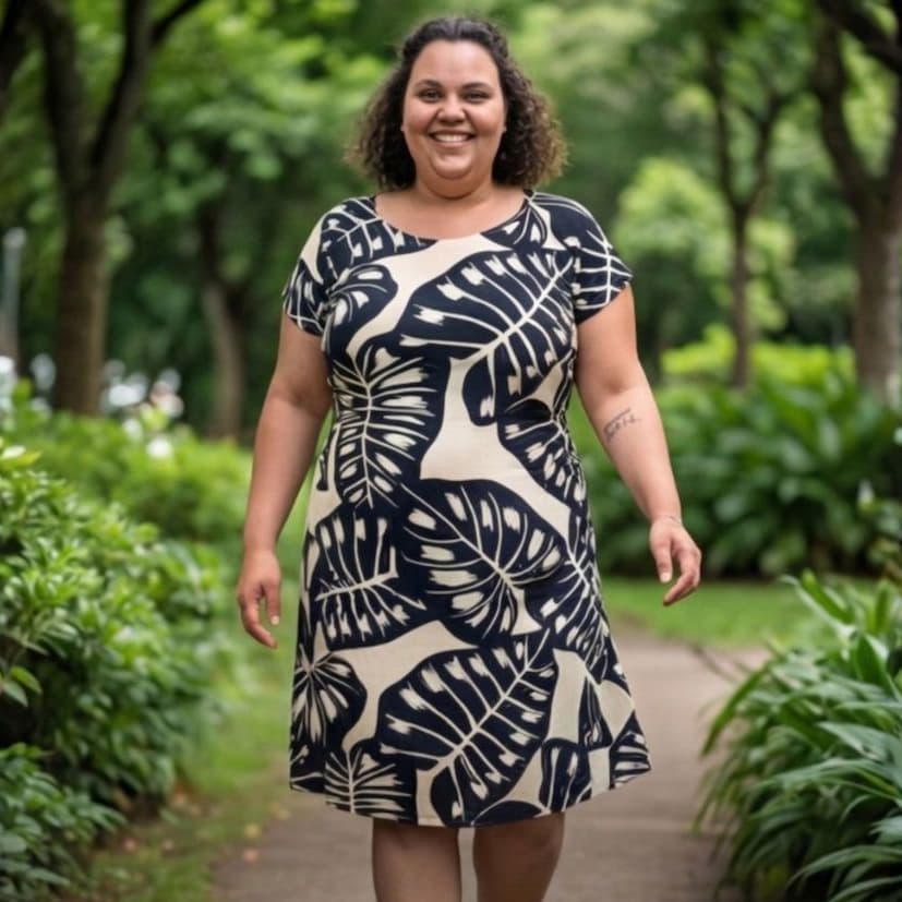 Vestido Feminino com Estampa Variada Leve e Confortável