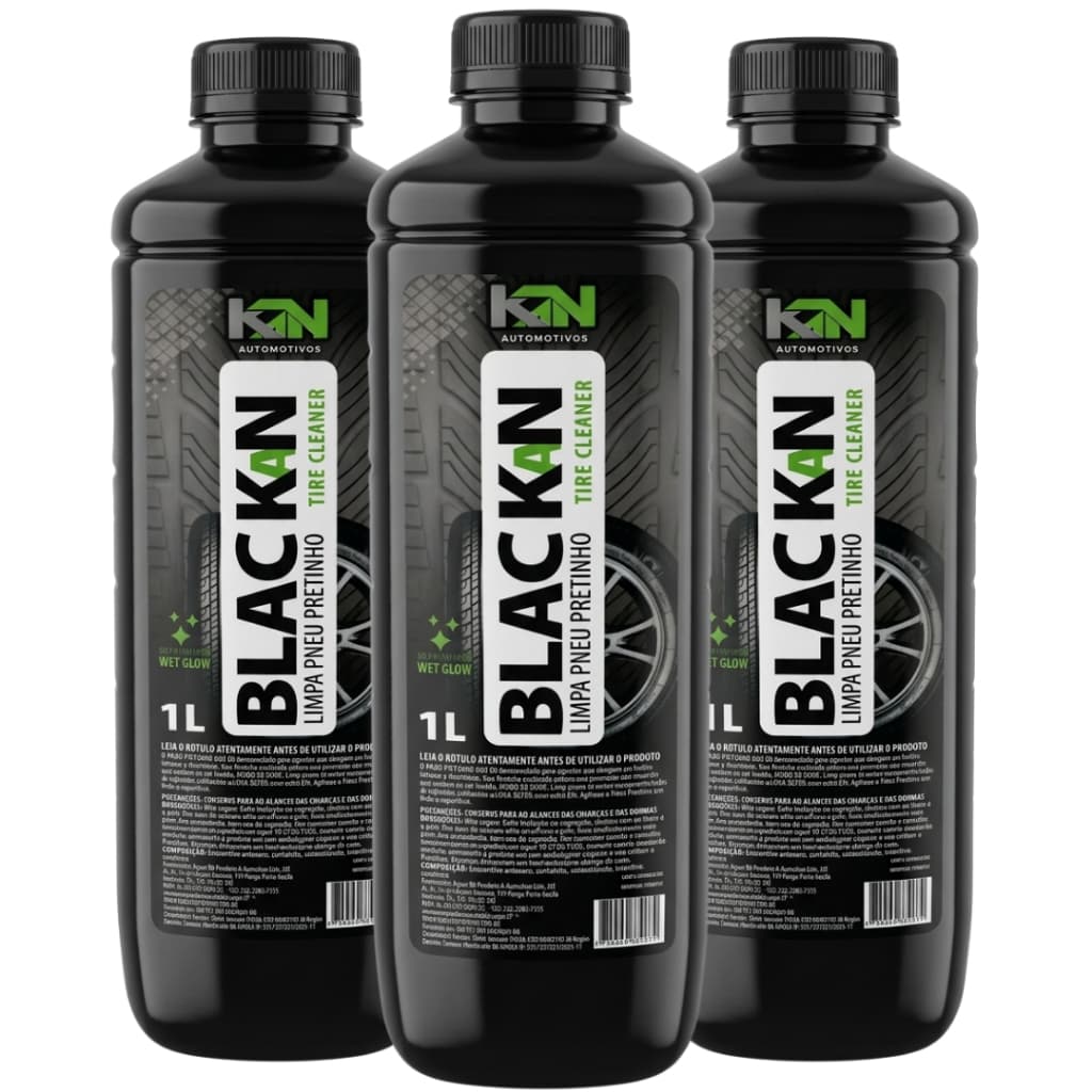 Pretinho Para Pneu Blackan KN Automotivos 1L Brilho Molhado Longa Duração Envio Rápido