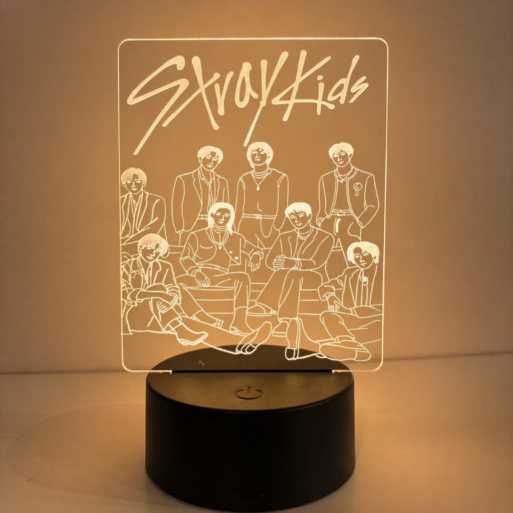 Luminária Stray Kids de LED 3D 7 Cores Para Quarto Presente Decoração
