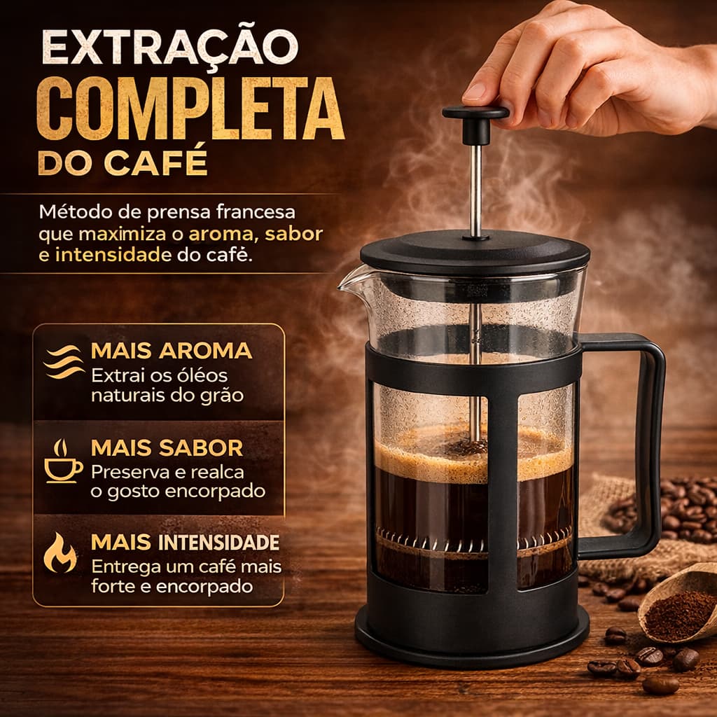 Cafeteira Francesa 300ml Prensa Francesa Vidro Café Chá Infusão Portátil French Press