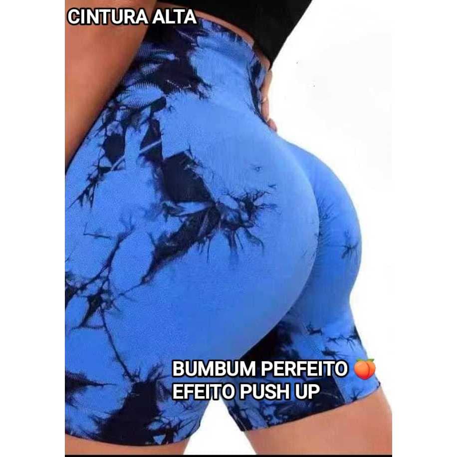 Short Fitness Feminino Cintura Alta Levanta Bumbum Não Transparente Modelador Academia -Cod:B19
