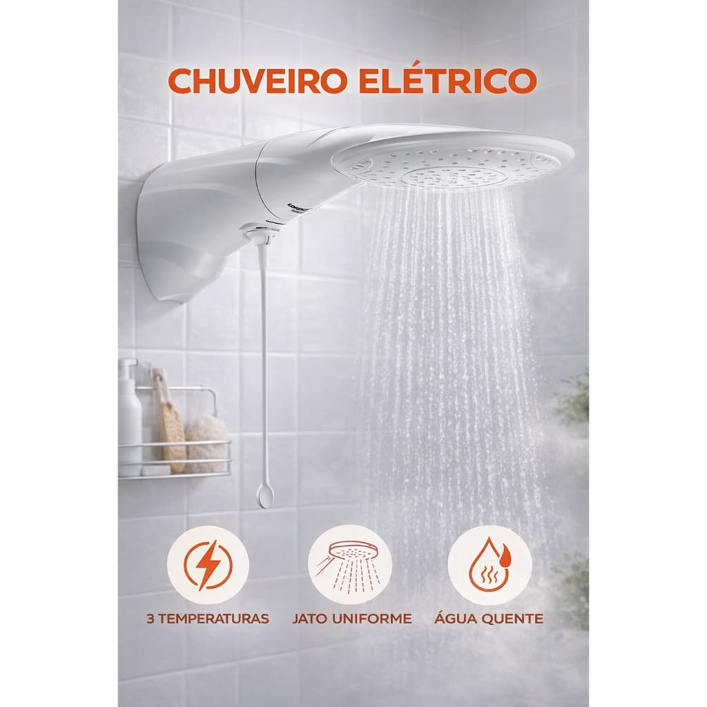 Chuveiro Elétrico Advanced Turbo Eletrônico 7500w 220v Branco Lorenzetti
