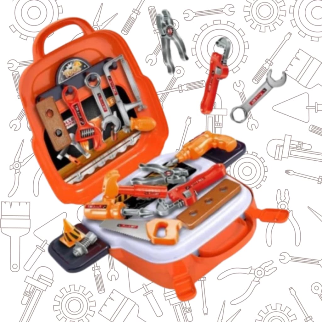 Brinquedo Kit Maleta de Ferramentas Infantil 22 Peças 3 em 1 Tools Set Envio Imediato