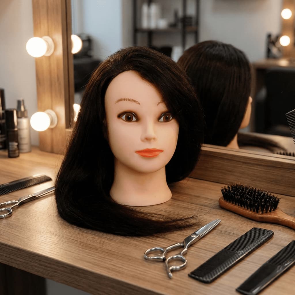 Manequim Feminino Para Treino Cabelo Humano e Sintetico