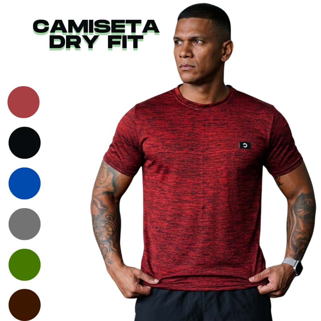 Camiseta Dry Fit Masculina Crossfit Corrida Musculação Leve Antisuor Slim Fit Básica