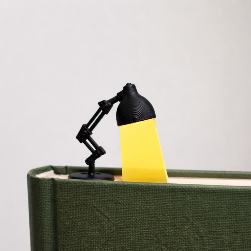 Kit com 2 Marcadores de Página Luminária Criativa Preto Vermelho Papelaria Livros Leitura Marca Pagi