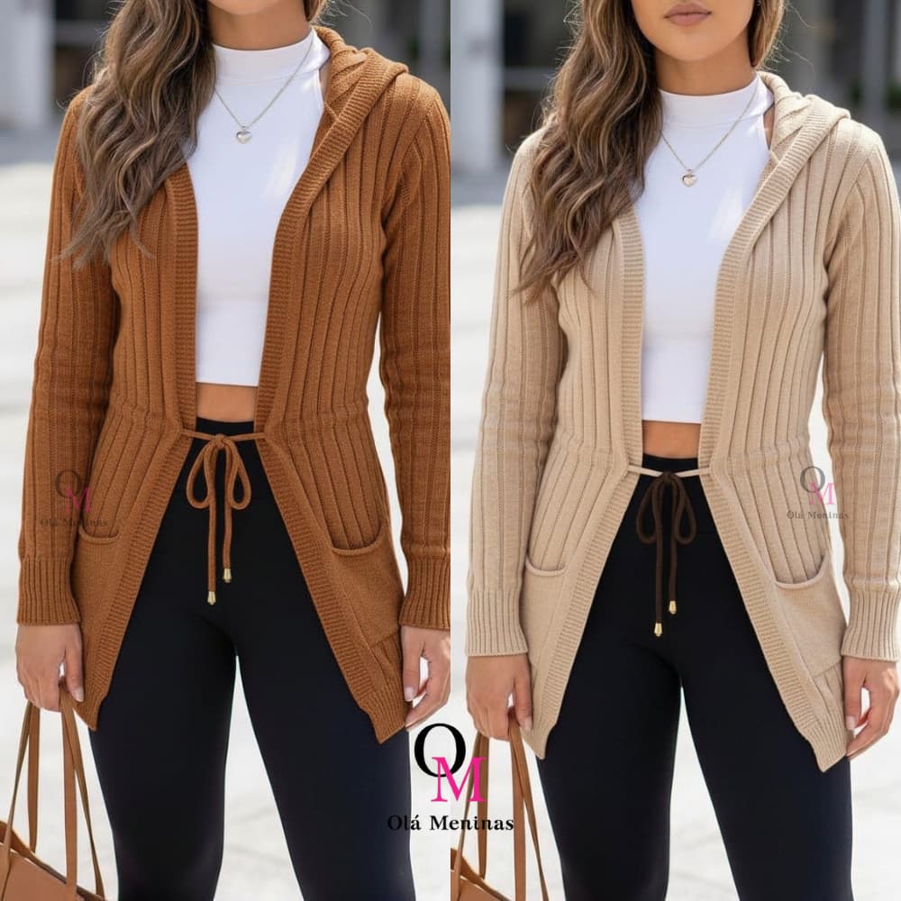 Cardigan Casaco Feminino Tricô Parka Tricot Blusa de Frio Feminina