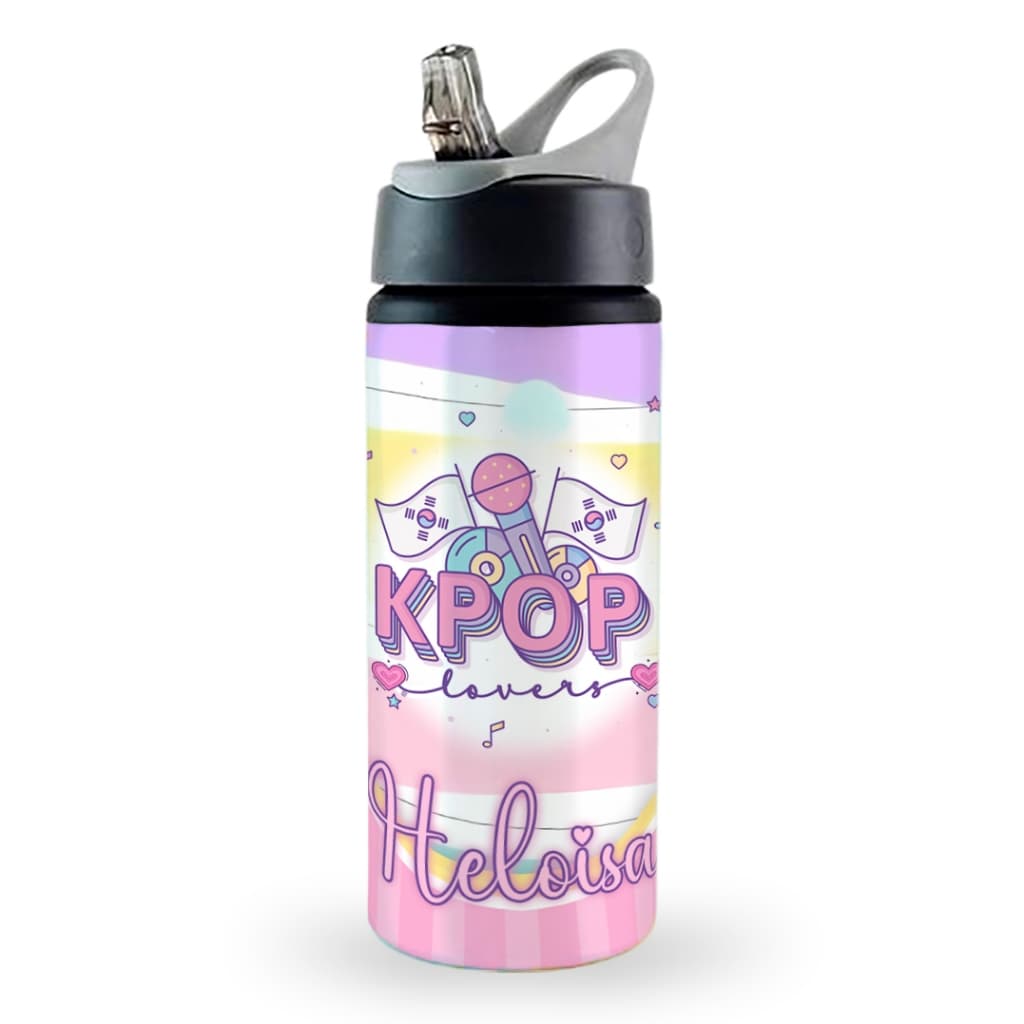 Garrafa Squeeze Kpop Personalizada com Nome