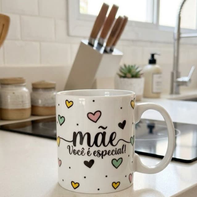 Caneca personalizada porcelana mãe 350ml