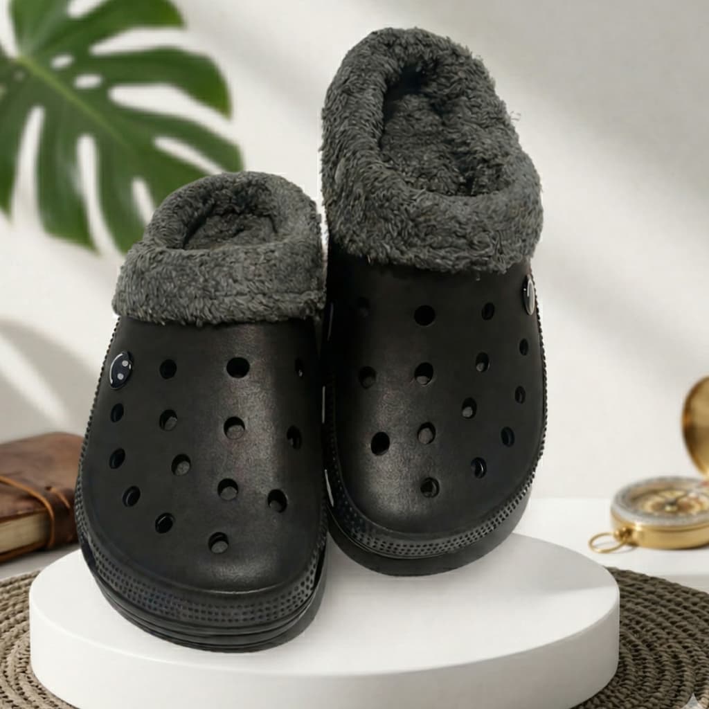 Babuche Masculino Forrado Pelúcia Antiderrapante Confortável Inverno