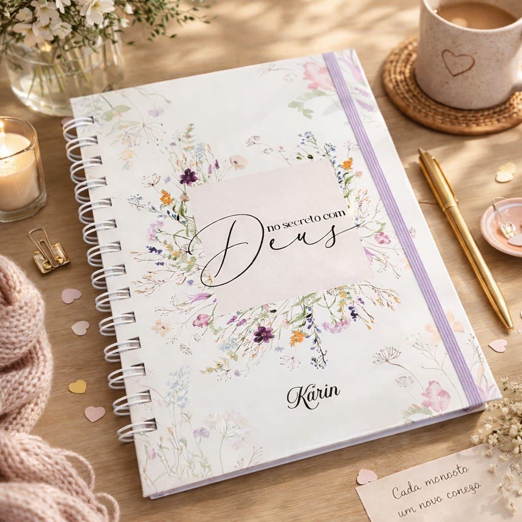 Caderno Devocional 2027 Personalizado Momento com Deus - Oração - Estudo Bíblico