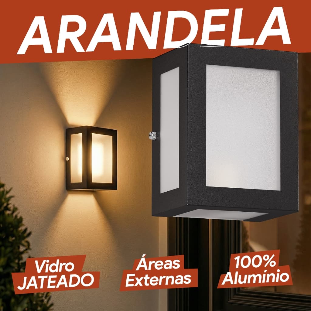 Arandelas Externa 5 Vidros Soquete E27 Comum MF109