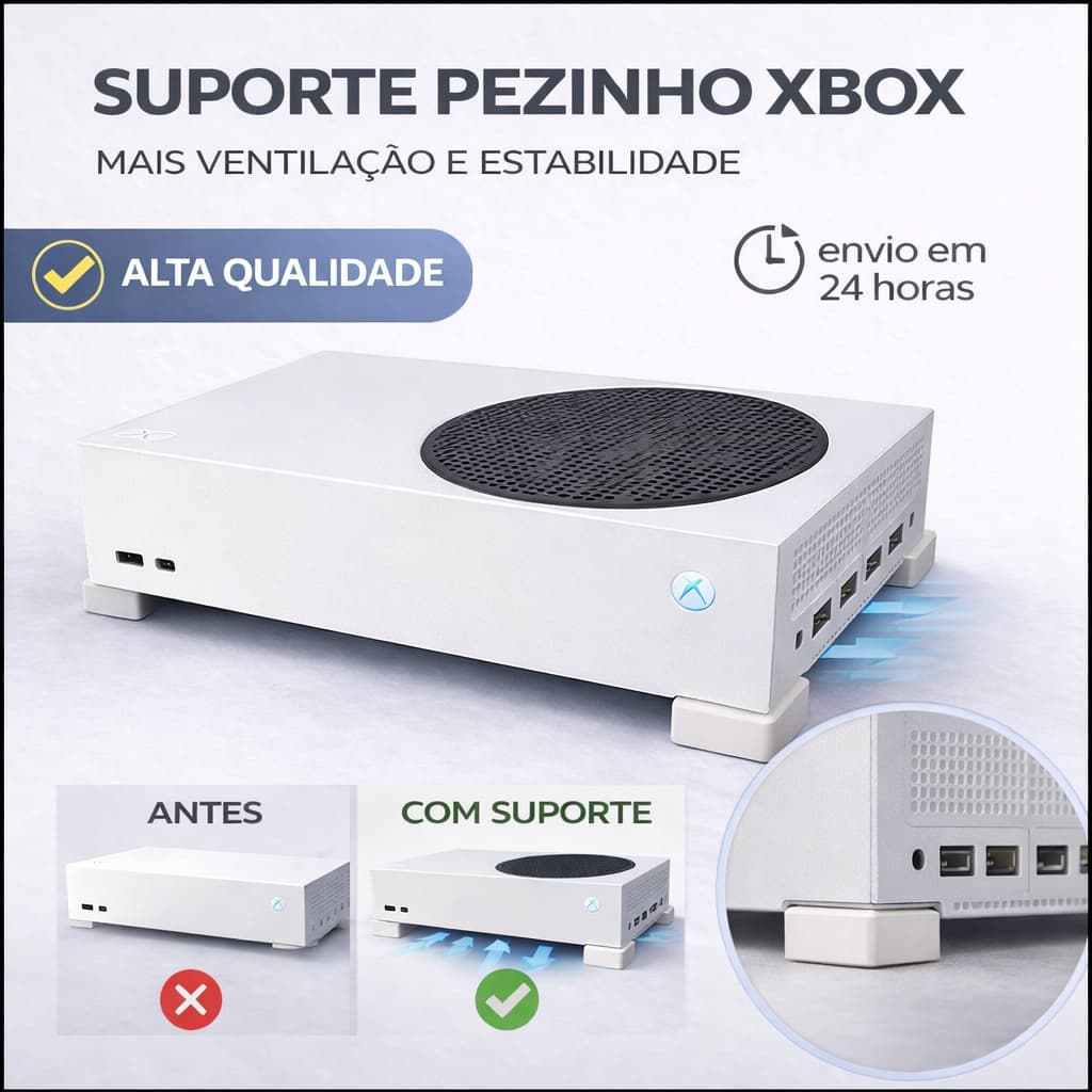 Suportes Pezinhos Console Xbox One S - X e Série S - Apoio Horizontal 4UND