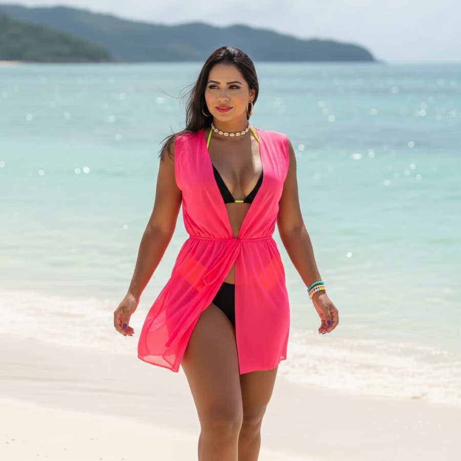 Colete Saída De Praia Pareô Moda Praia E Piscina Verão