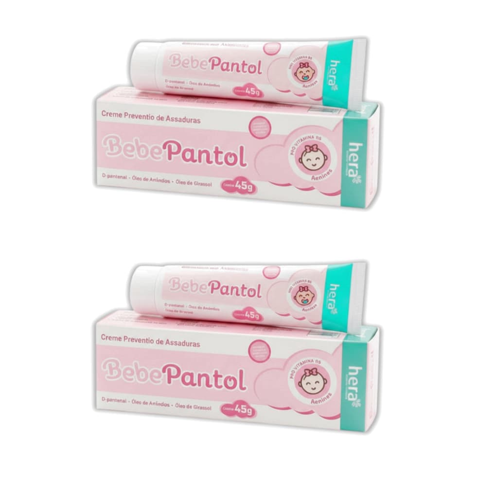 Kit Com 2 BebePantol Rosa Pomada Para Assadura 45g Cada