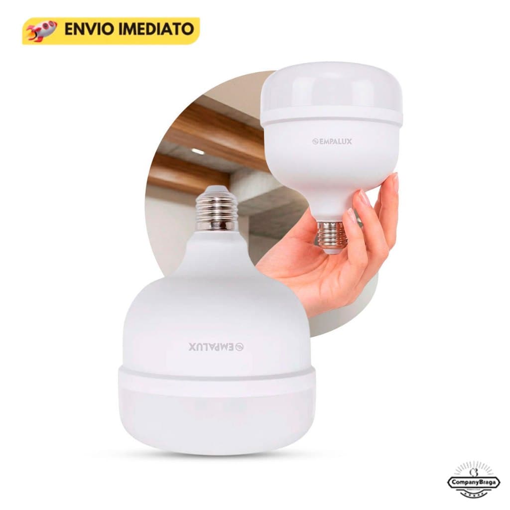 Kit com 5 Lâmpadas Fria De Led Empalux 50W iluminação forte econômica e durável