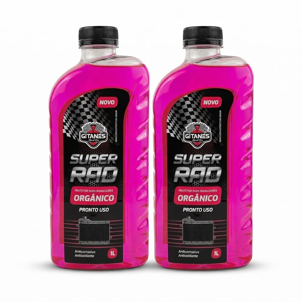 Kit Aditivo Para Radiador 1L Pronto Uso Rosa Orgânico Anticorrosivo Gitanes
