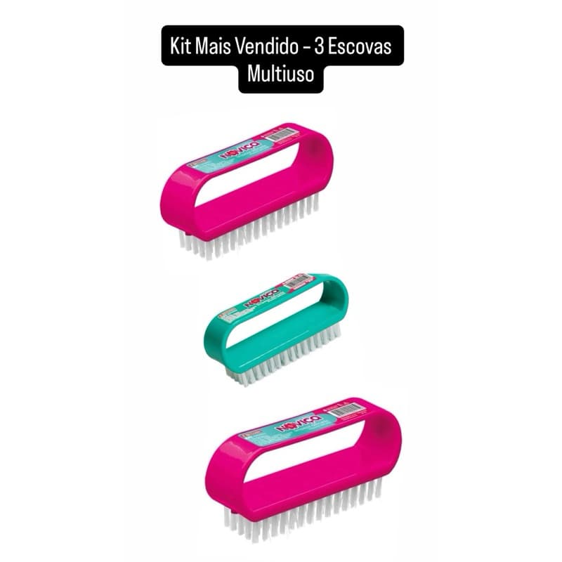 Kit Mais Vendido – 3 Escovas Multiuso