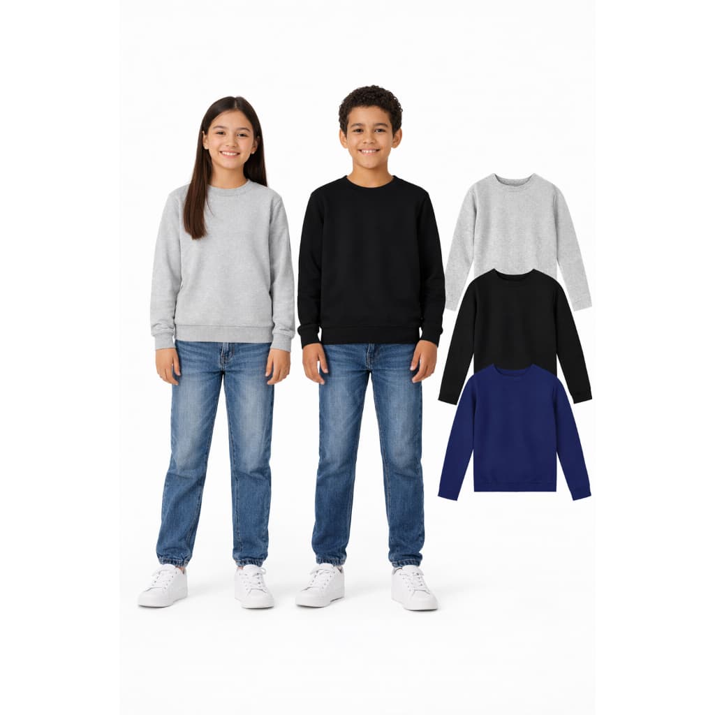 Moletom Infantil Peluciado Liso Blusa de Frio Escolar Unissex Menino e Menina 4 a 16 Anos