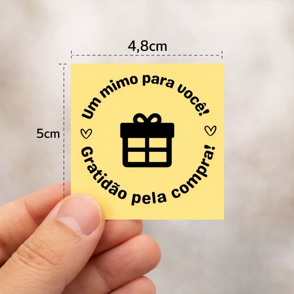 200 Unidades Mini Cartão Agradecimento para seu cliente Frase Um Mimo para você 4,8x5cm