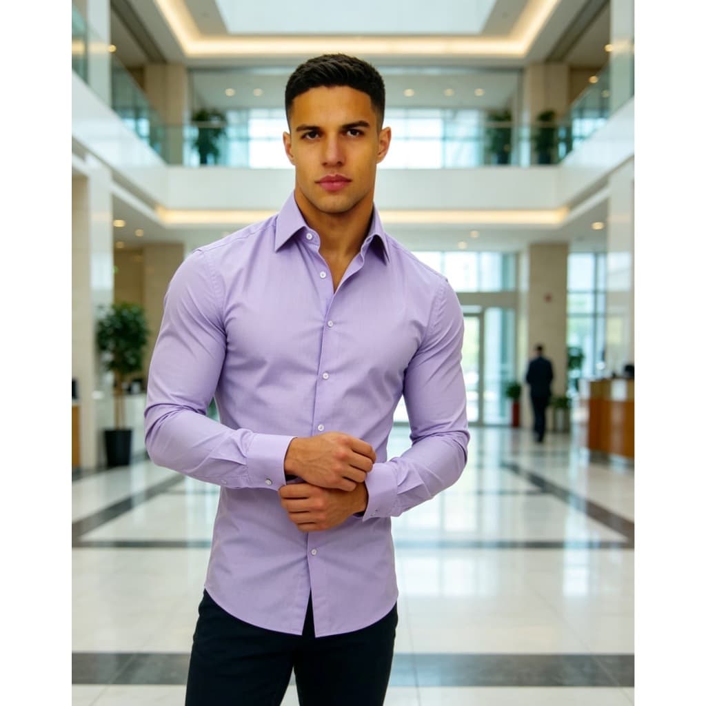 Camisa masculina de manga longa Trabalho  Negócios  Casual