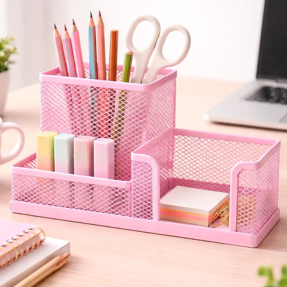 Porta Treco Aramado Para Mesa Escritório Organizador Multiuso